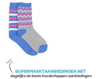 AH Meisjessokken streep zigzag maat 35-38 aanbieding