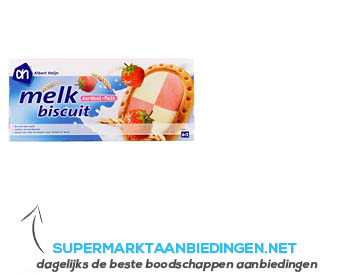 AH Melkbiscuit aardbei-melk aanbieding