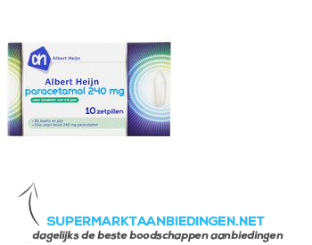 AH Paracetamol zetpillen 240 mg aanbieding