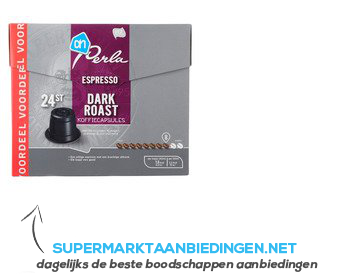 AH Perla espresso dark roast capsules aanbieding