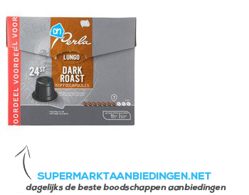 AH Perla lungo dark roast capsules aanbieding