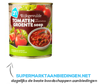 AH Rijkgevulde tomaten-groentesoep aanbieding