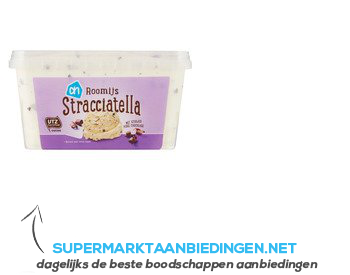 AH Roomijs stracciatella aanbieding