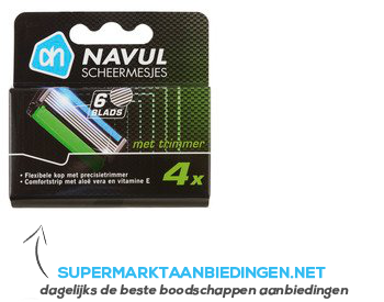 AH Scheermesjes met trimmer navul 6 blads aanbieding