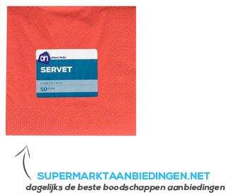 AH Servet 2-laags 33×33 cm briljant rood aanbieding