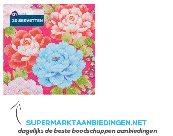 AH Servetten bloemen 24 x 24 cm aanbieding