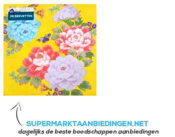 AH Servetten bloemen 33 x 33 cm aanbieding