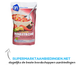 AH Soep in zak gevulde minestronesoep aanbieding