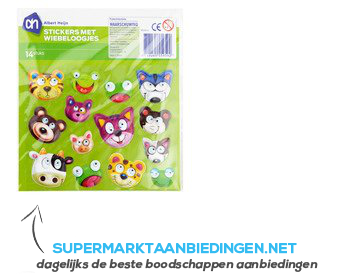 AH Stickers met wiebeloogjes aanbieding