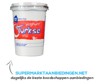 AH Turkse stijl yoghurt aanbieding