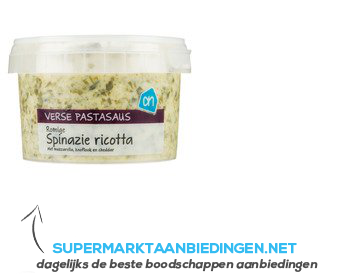 AH Verse pastasaus spinazie-ricotta aanbieding