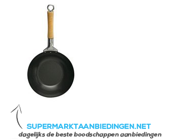 AH Wok met houten handgreep 25 cm aanbieding