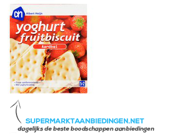 AH Yoghurt fruitbiscuit aardbei aanbieding