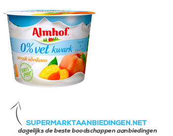 Almhof Kwark 0% perzik abrikoos aanbieding