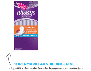 Always Fresh normal dailies small pack aanbieding