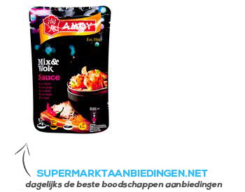 Amoy Mix & wok sauce sweet chili aanbieding