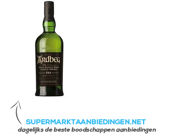 Ardbeg Islay single malt Scotch whisky 10 years aanbieding