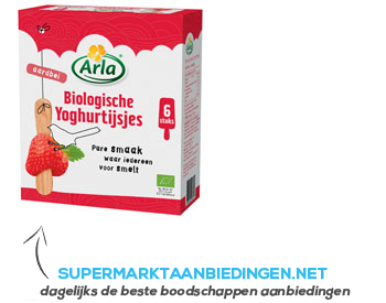 Arla Biologische yoghurtijsjes aardbei aanbieding