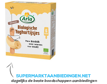 Arla Biologische yoghurtijsjes banaan aanbieding