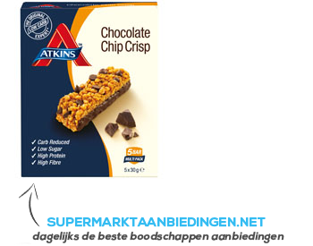 Atkins Chocolate chip crisp aanbieding