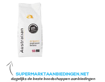 Australian Dark slowroast coffee beans UTZ aanbieding