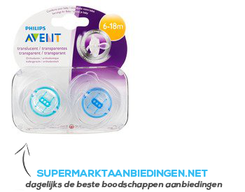 Avent Fopspeen transparant 6-18 mnd aanbieding