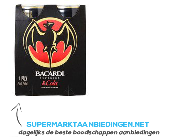 Bacardi & Cola 4 pack aanbieding