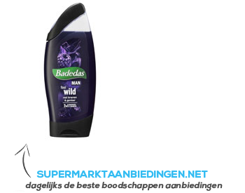 Badedas Man feel wild 2-in-1 douche&shampoo aanbieding