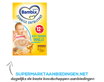 Bambix Zonnige ontbijtpap 8 granen vanil. 12m aanbieding