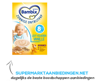 Bambix Zonnige ontbijtpap lichtvolk. vanille 8m aanbieding