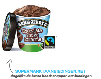 Ben & Jerry's ijs chocolate fudge brownie aanbieding