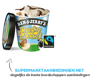 Ben & Jerry's ijs chunky monkey aanbieding