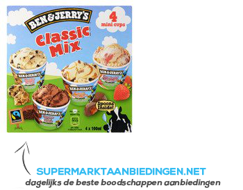 Ben & Jerry's ijs classic mix aanbieding