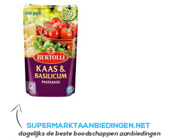 Bertolli Pastasaus in zak kaas & basilicum aanbieding