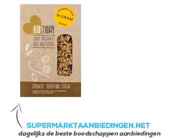 Bio Today Crunchy superfood biologisch aanbieding