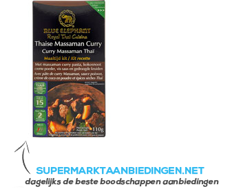 Blue Elephant Thaise massaman curry maaltijd kit aanbieding