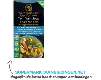 Blue Elephant Tom yam soep maaltijd kit aanbieding