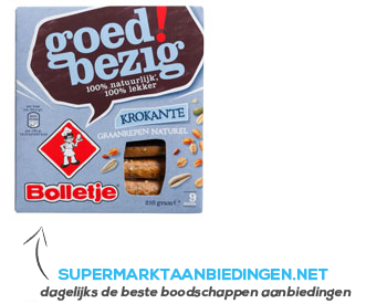 Bolletje Krokante graanrepen naturel (goed bezig) aanbieding