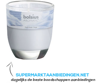 Bolsius Geurglas fresh linen 8 cm aanbieding