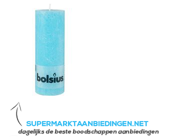 Bolsius Kaars rustiek aqua 19 cm aanbieding