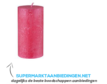 Bolsius Kaars rustiek metalic fuchsia 13 cm aanbieding