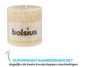 Bolsius Kaars rustiek pastel beige 10 cm aanbieding