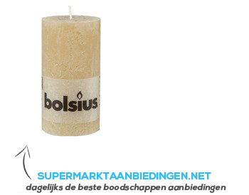 Bolsius Kaars rustiek pastel beige 13 cm aanbieding