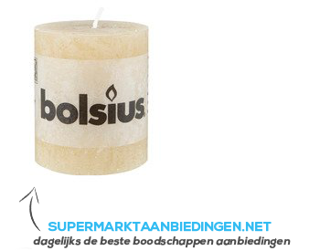 Bolsius Kaars rustiek pastel beige 8 cm aanbieding