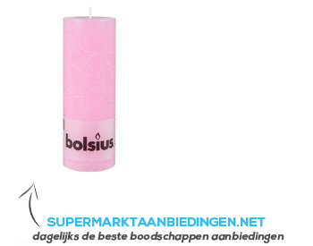 Bolsius Kaars rustiek roze 19 cm aanbieding