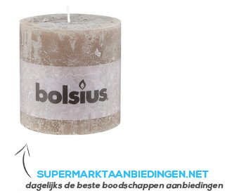 Bolsius Kaars rustiek taupe 10 cm aanbieding