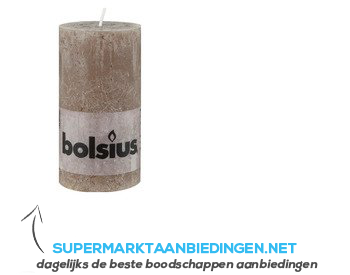 Bolsius Kaars rustiek taupe 13 cm aanbieding