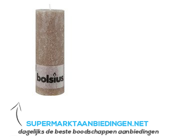 Bolsius Kaars rustiek taupe 19 cm aanbieding