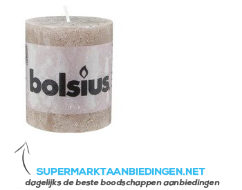 Bolsius Kaars rustiek taupe 8 cm aanbieding