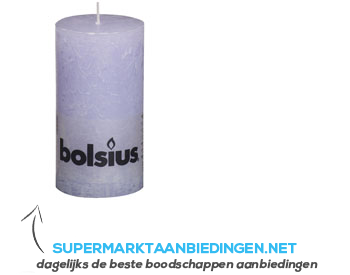 Bolsius Stompkaars rustiek pastel paars 13 cm aanbieding